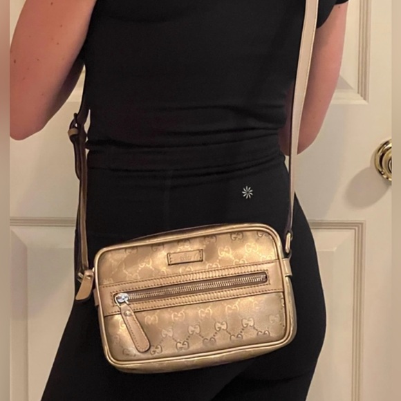 Gucci Handbags - Gucci Gold Crossbody Bag